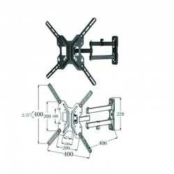 SOPORTE TV MONITOR PHOENIX ARTICULADO 26- 55 25KG BLACK 40.3CM 400X400