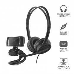 AURICULARES + WEBCAM HD TRUST HOME OFFICE BUNDLE