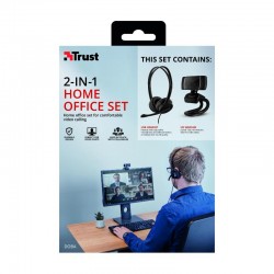 AURICULARES + WEBCAM HD TRUST HOME OFFICE BUNDLE