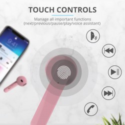 AURICULARES TRUST PRIMO TOUCH EARPHONES BLUETOOTH WIRELESS PINK