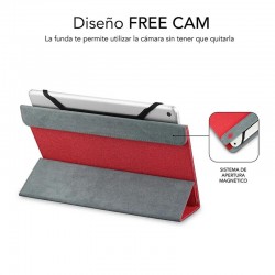 FUNDA RIGIDA SUBBLIM FREECAM PARA TABLETS 10.1-11 HUECO CAMARA RED