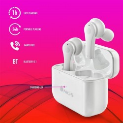 AURICULARES NGS ARTICA BLOOM EARPHONES BLUETOOTH WIRELESS WHITE