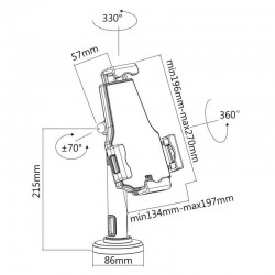 SOPORTE AISENS CON ANTIRROBO PARA TABLET 8-11 BLACK