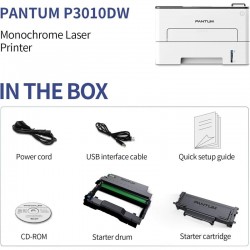 IMPRESORA PANTUM LASER MONOCROMO P3010DW 30PPM 250H USB WIFI RJ45 NFC 3Y