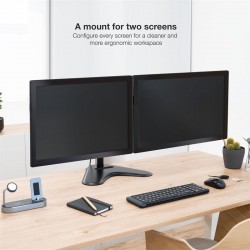 SOPORTE DE MESA MONITOR 2 TOOQ REG.ALTURA GIR. INCL. 9KG BLACK