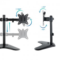 SOPORTE DE MESA MONITOR 2 TOOQ REG.ALTURA GIR. INCL. 9KG BLACK