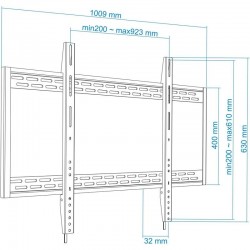 SOPORTE PARED TV MONITOR TOOQ 60-100 130KG BLACK