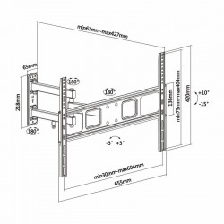 SOPORTE PARED TV MONITOR AISENS 37-70 35KG BLACK