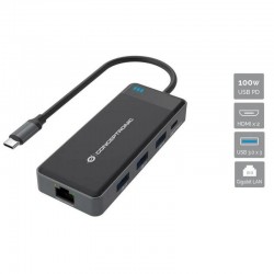 DOCK HUB CONCEPTRONIC 7IN1 USB-C 3.2 G1 2XHDMI/USB/RJ45/USCB-C PD