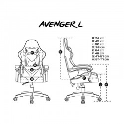 SILLA GAMING FURY AVENGER L WHITE/BLACK