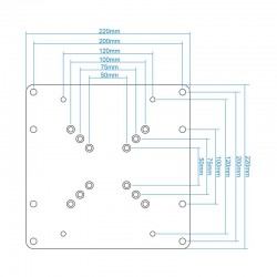 ADAPTADOR MONITOR VESA TOOQ 50x50 - 200x200 HASTA 30KG 23-45 BLACK