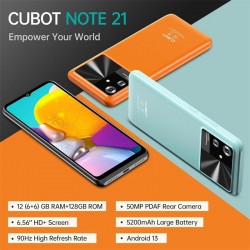 SMARTPHONE CUBOT NOTE 21 6.56 90HZ 6GB/128GB/4G 50MPX 5200MAH BLACK