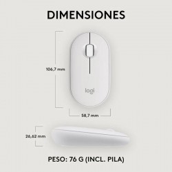 RATON LOGITECH PEBBLE 2 M350S WIRELESS WHITE