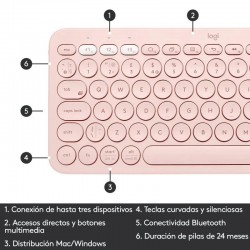 TECLADO LOGITECH K380 BLUETOOTH MULTI-DEVICE ROSE