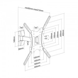 SOPORTE PARED TV MONITOR AISENS INCLINABLE GIRATORIO 32-55 30KG BLACK