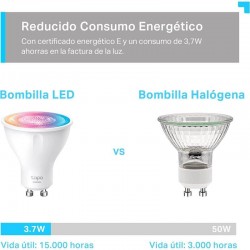 BOMBILLA INTELIGENTE GU10 TP-LINK LED MULTICOLOR 6500K BLANCO AJUSTA WIFI