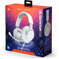 AURICULARES + MICROFONO JBL QUANTUM 100 GAMING JACK 3.5 WHITE