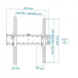 SOPORTE PARED TV/MONITOR TOOQ 32-55 40KG INCLINABLE BLACK