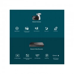 PACK CAMARA TP-LINK VIGI 4X BULLET 3MP POE + GRABADOR IP 8 CH POE