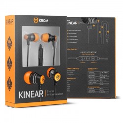 AURICULARES + MICROFONO KROM KINEAR IN EAR AUX MULTIPLATAFORMA BLACK/ORANGE